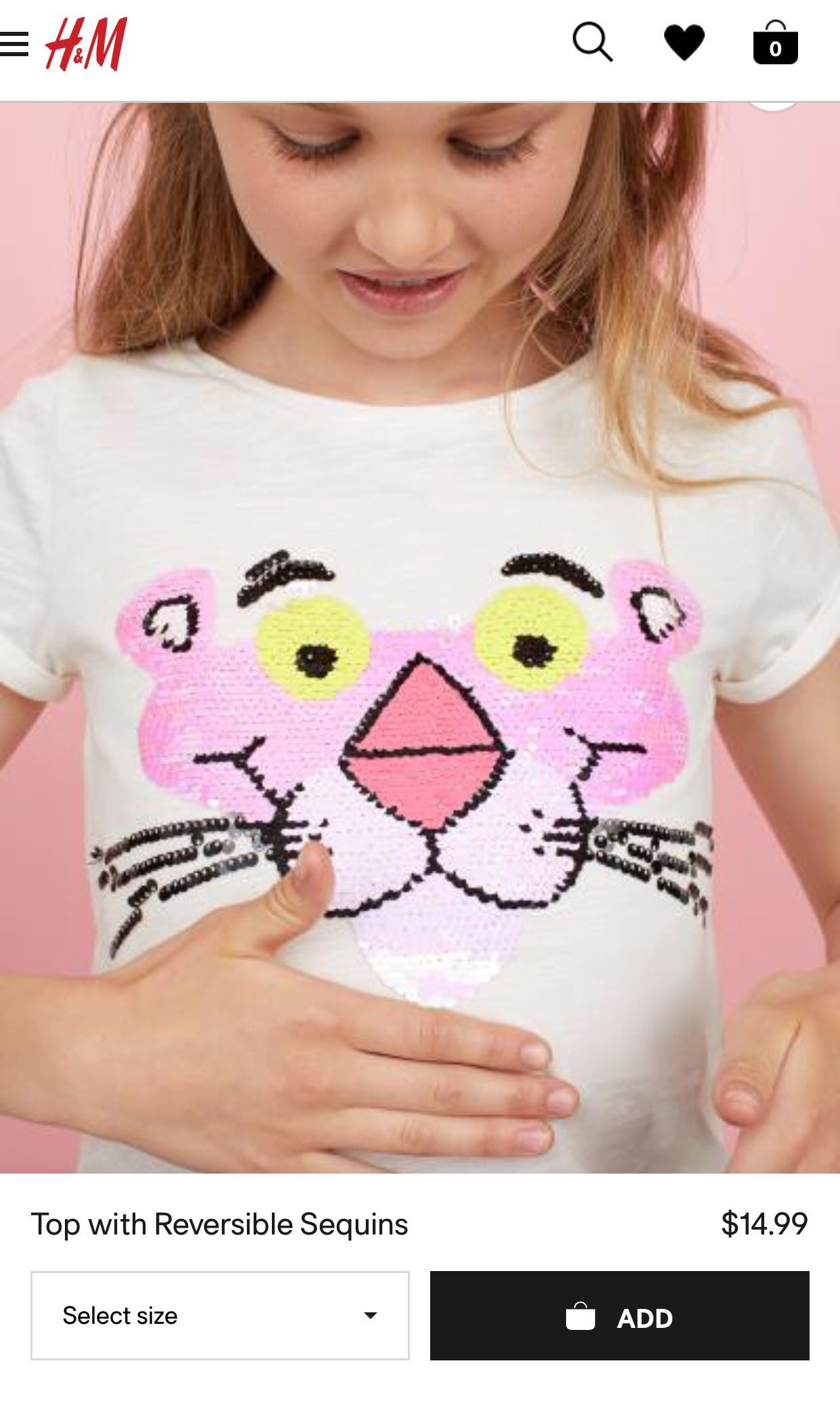Pink panther t shirt h&m