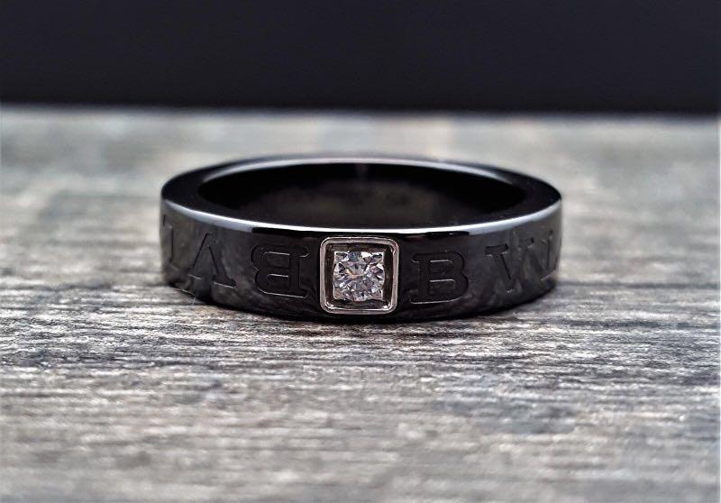 bvlgari black ceramic diamond ring