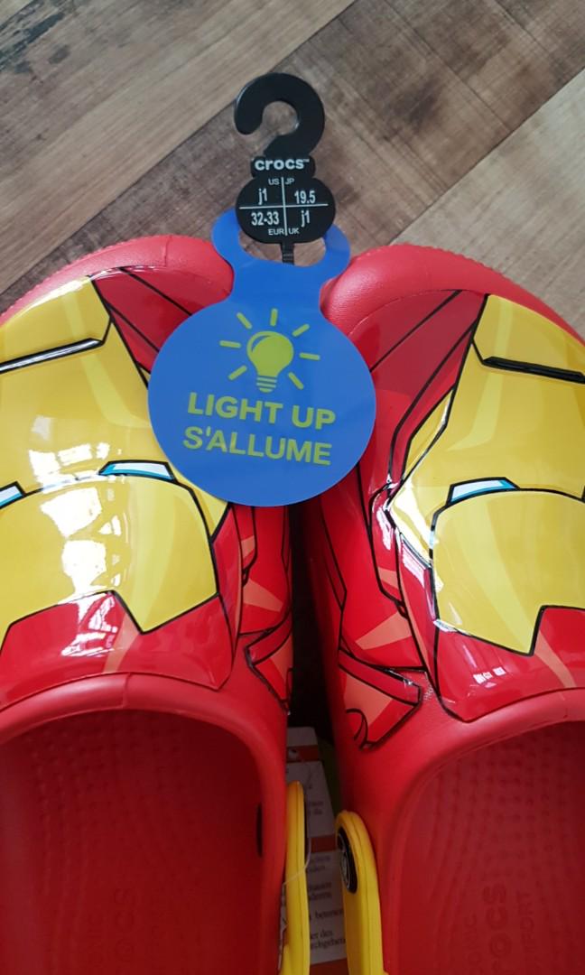 crocs iron man light up