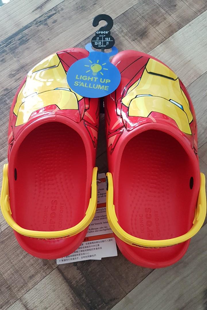 crocs iron man light up