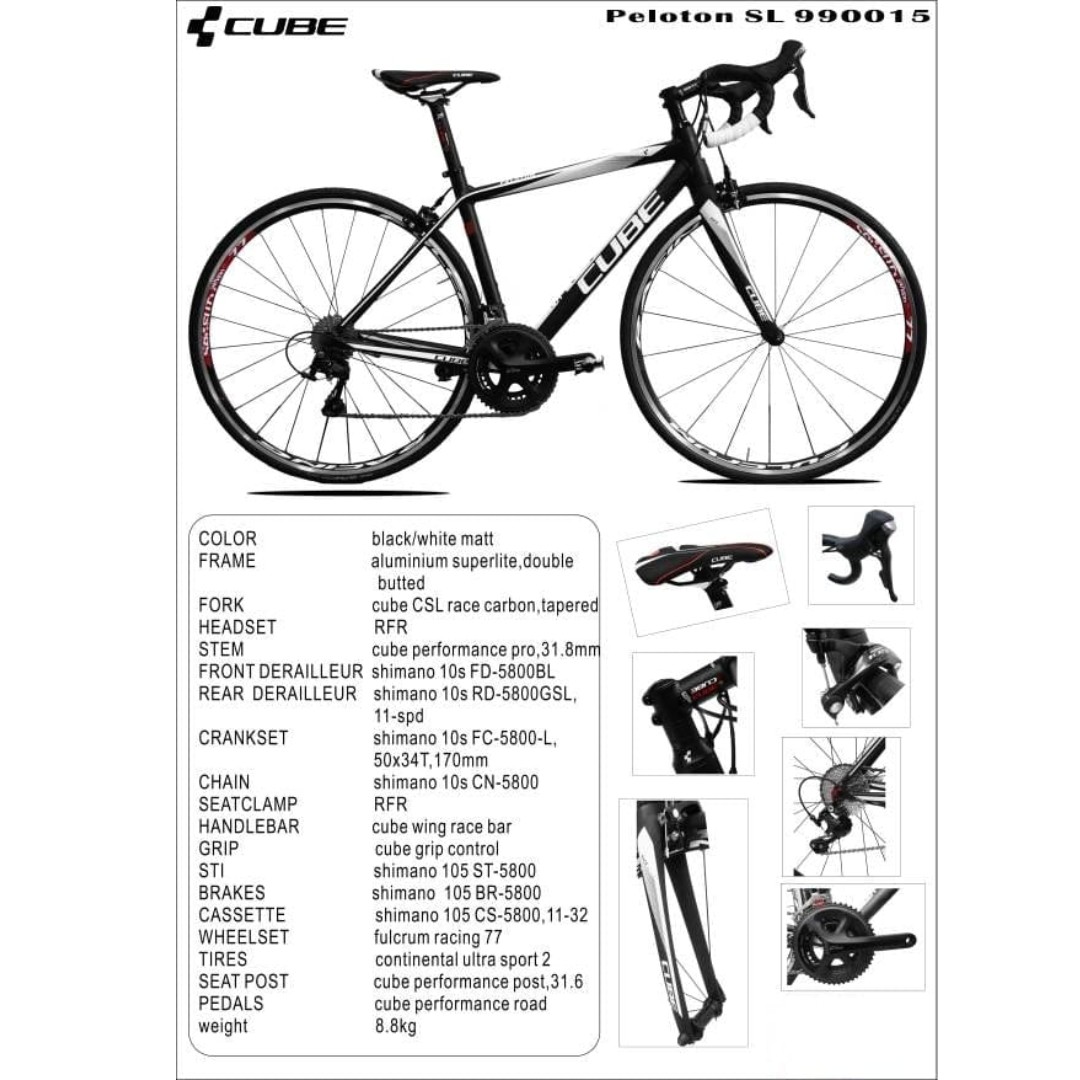 CUBE PELOTON SL ROAD BIKE 49CM SHIMANO 105 11 Speed 8.8kg ALLOY