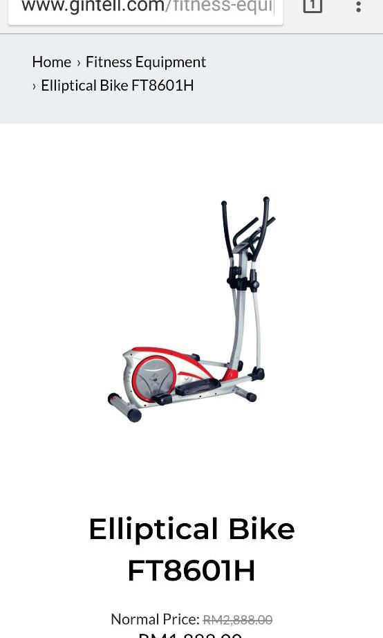 Gintell elliptical bike top