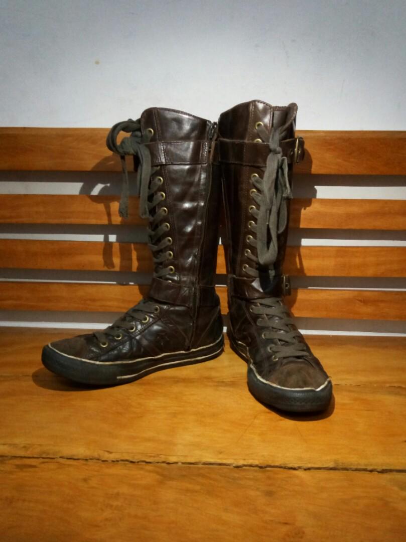 leather knee high converse
