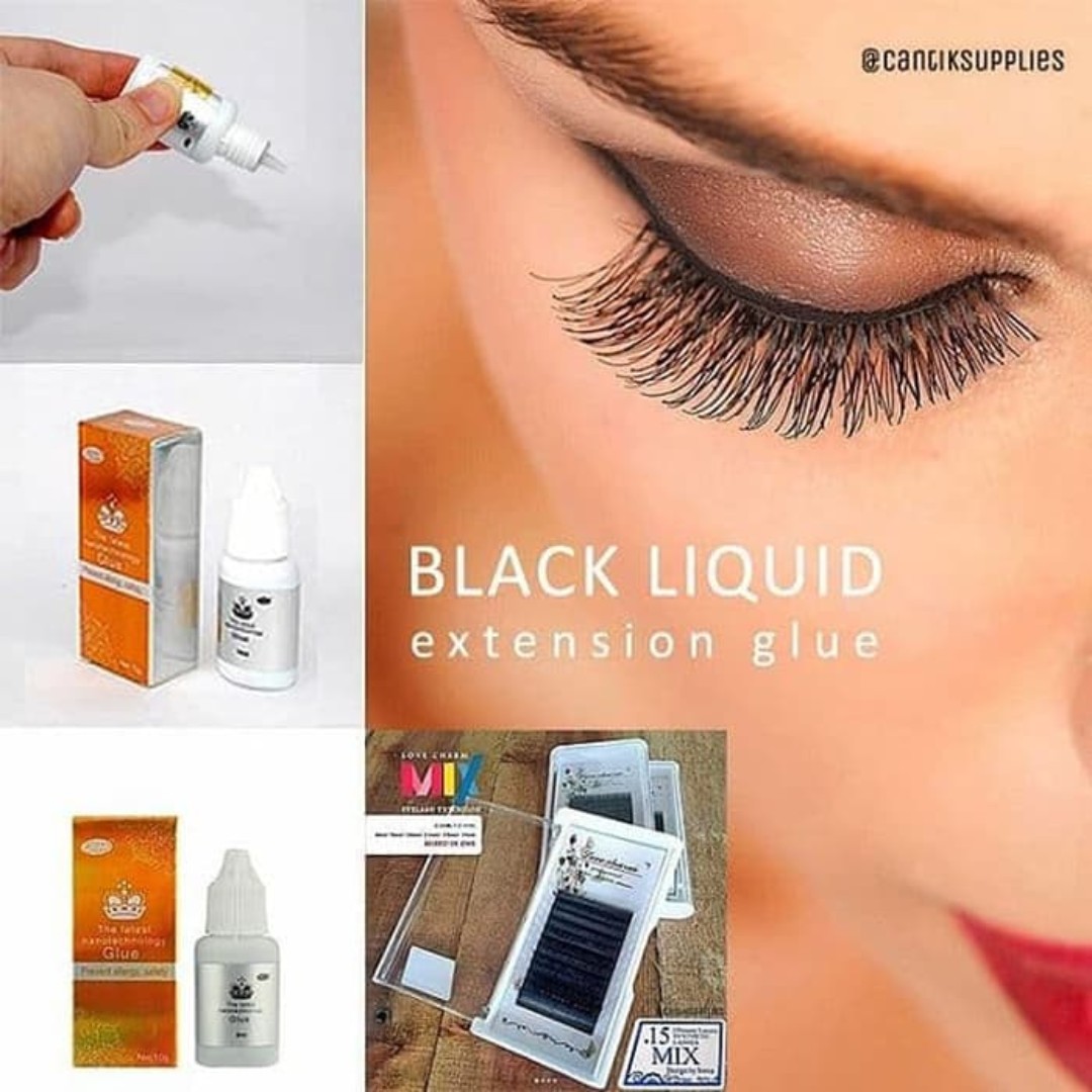 Lem Bulumata Tanam Star Color Eyelash Extension Glue Black Liquid