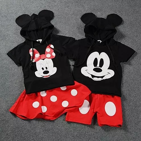 NEW Mickey Minnie Mouse Children Matching Outfit Babies Kids