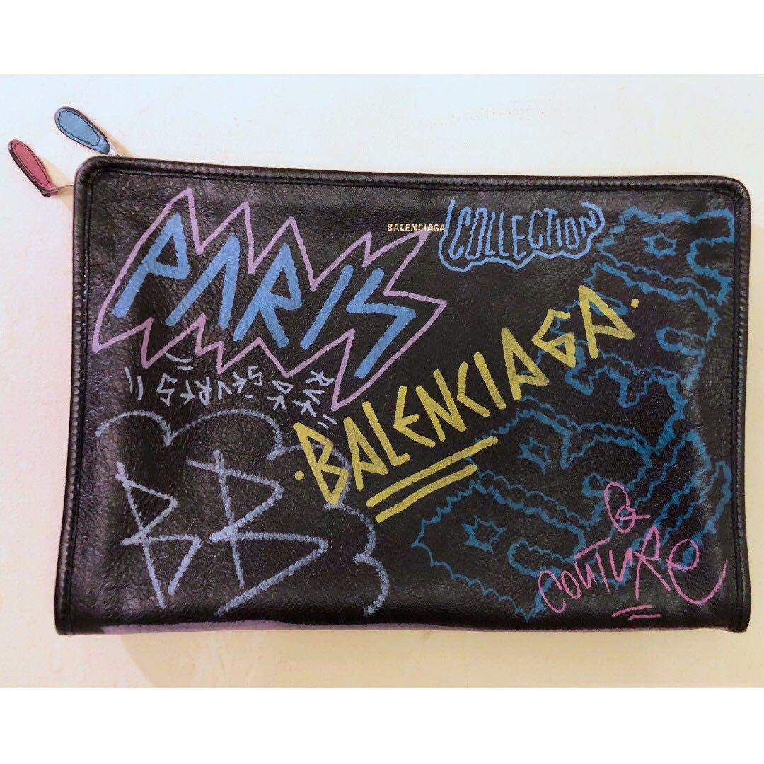 NWT Balenciaga Bazar Graffiti Pouch Clutch Women s Fashion Bags Wallets Purses Pouches on Carousell