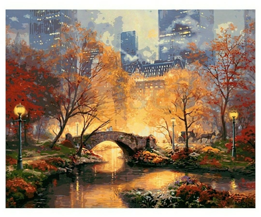Po Diy Paint By Number Kit Autumn Evening Design Craft Art