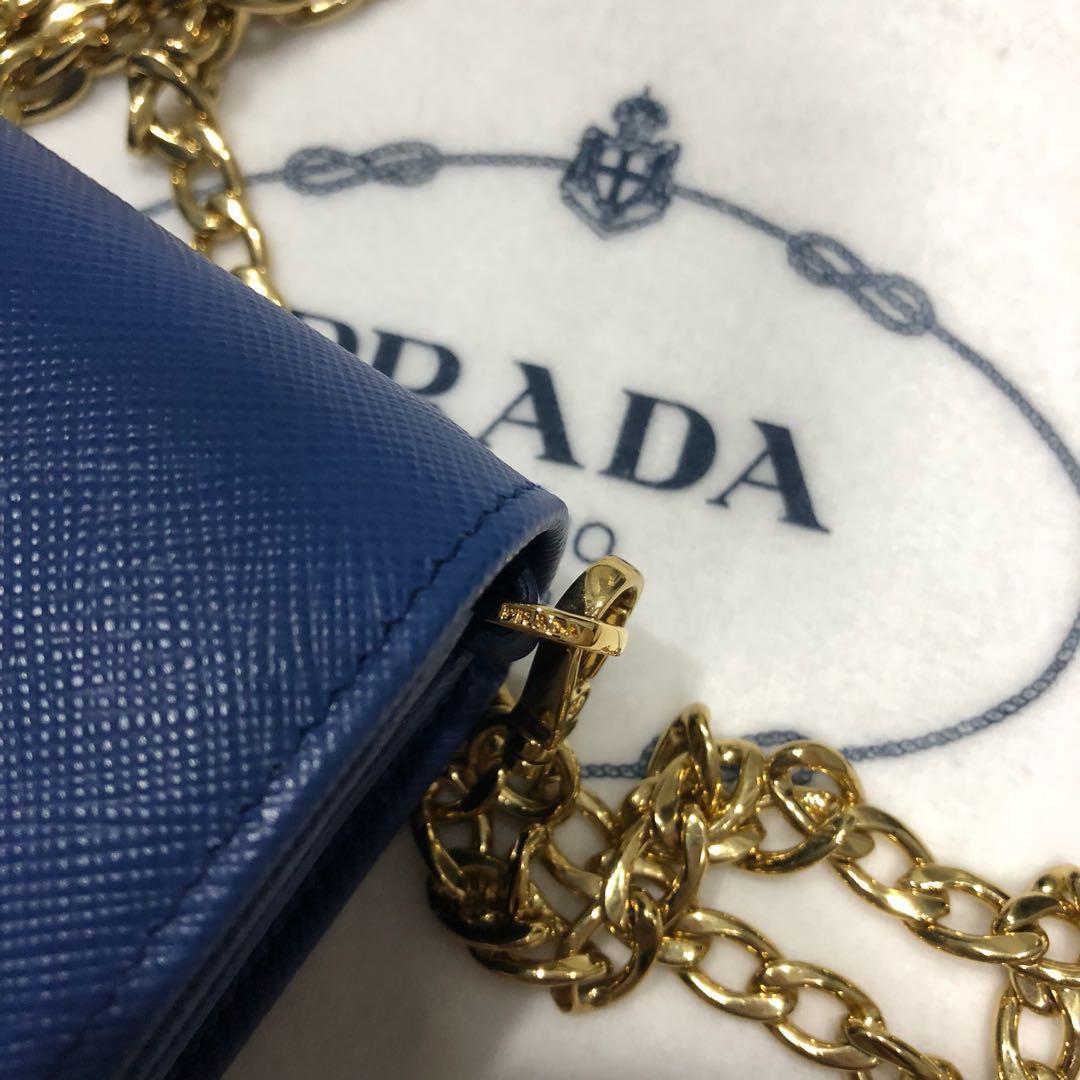 ❗SALE❗AUTHENTIC PRADA Pattina Shoulder Chain Blue Saffiano Leather Cross  Body Bag, Luxury, Bags & Wallets on Carousell