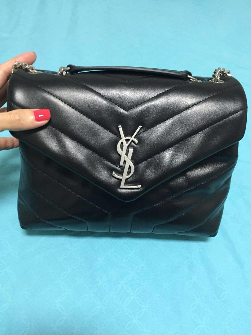YSL SMALL LOULOU CHAIN BAG IN BLACK