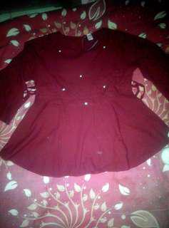 blouse pearl maroon