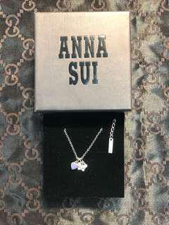 ANNA SUI紫晶、鑽蝶雙墜純銀項鍊 #新春跳蚤市場