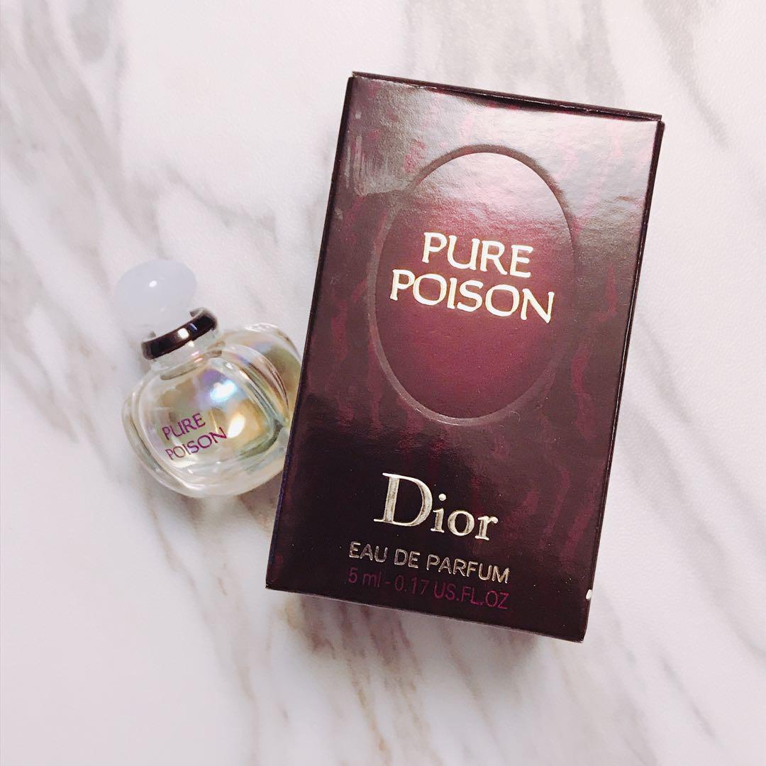 $75 Dior pure poison Edt 5ml 迷你女士香水版mini perfume eau de toilette （絕版）,  美容＆化妝品, 沐浴＆身體護理, 沐浴及身體護理- 身體護理- Carousell