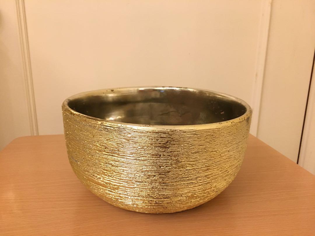 金色圓形花盆 傢俬 家居 園藝 盆栽 Carousell 金色圓形花盆 傢俬 家居 園藝 盆栽 Carousell