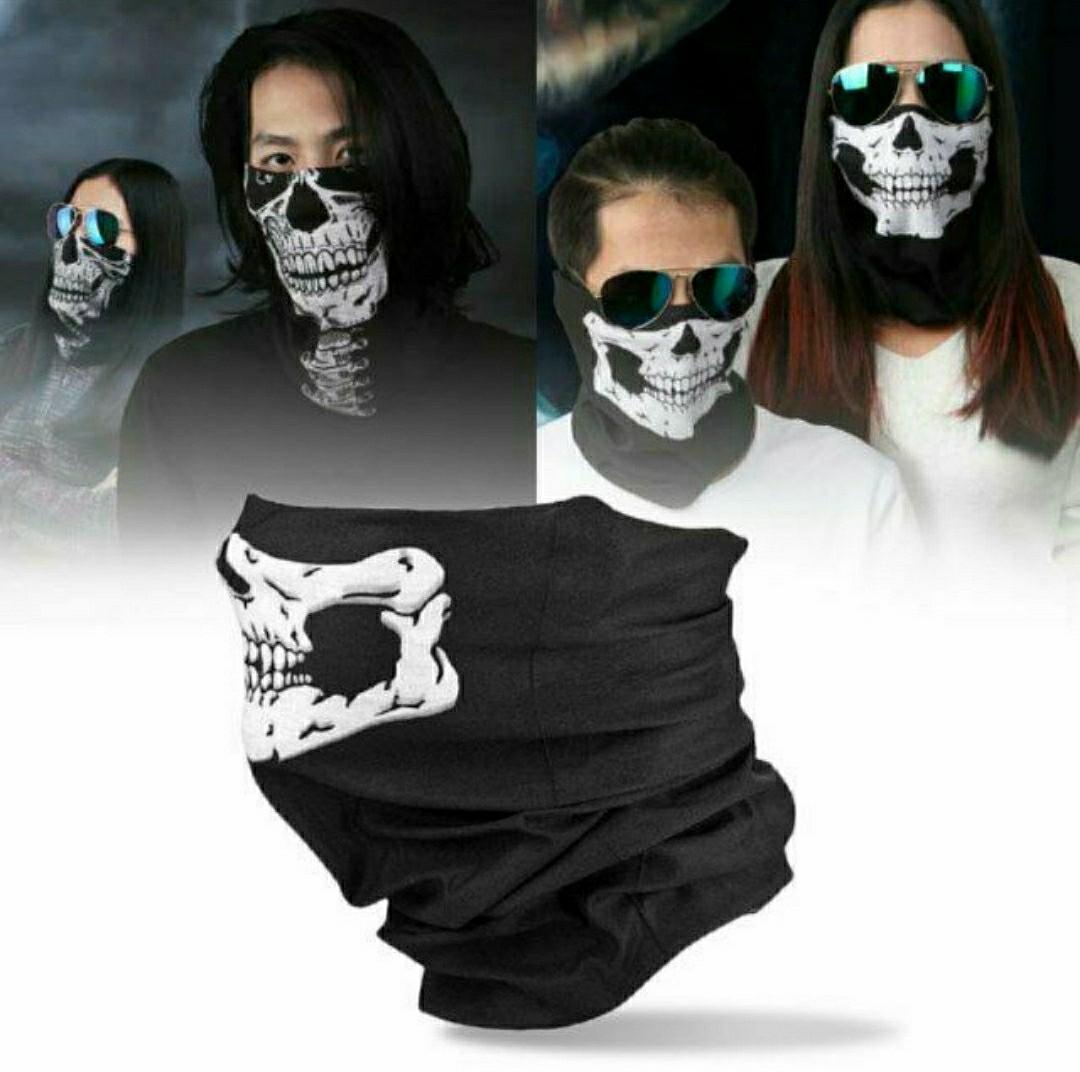 Multifunction Skull Mask Bandana Dacron Tubular Scarf Suitable For Halloween 