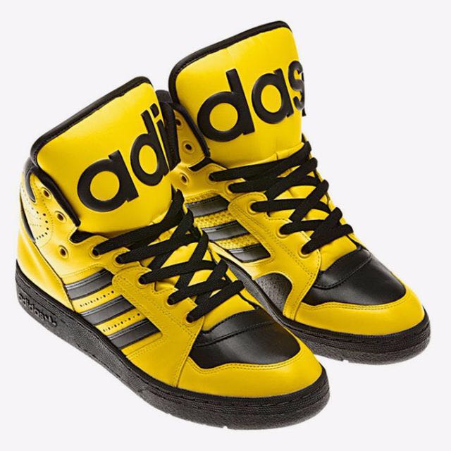 Adidas Originals Jeremy Scott JS Instinct Hi Shoes Yellow Black, Sports on  Carousell