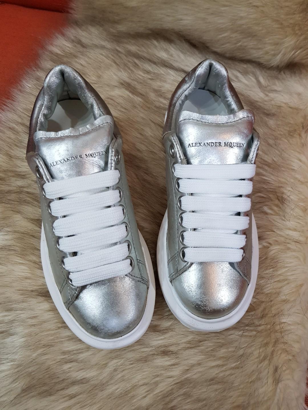 Alexander McQueen 'tread Slick' White And Silver Sneakers With Oversized  Platform And All-over Glitters In Cotton Woman | italist, ALWAYS LIKE A SALE