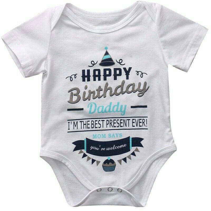 BN Happy Birthday Daddy romper Babies Kids Babies Kids