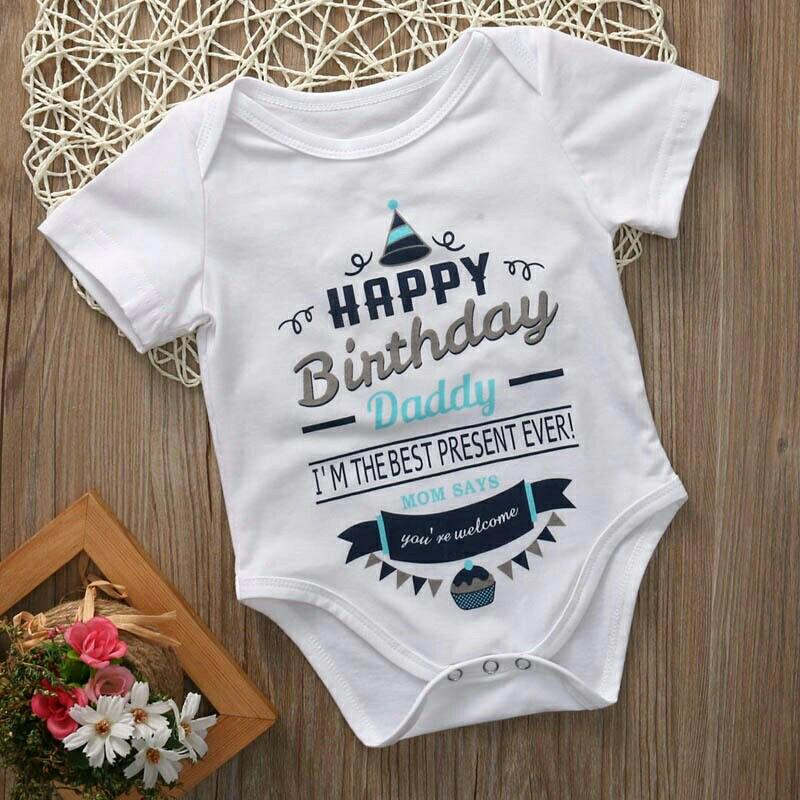 happy birthday daddy sleepsuit