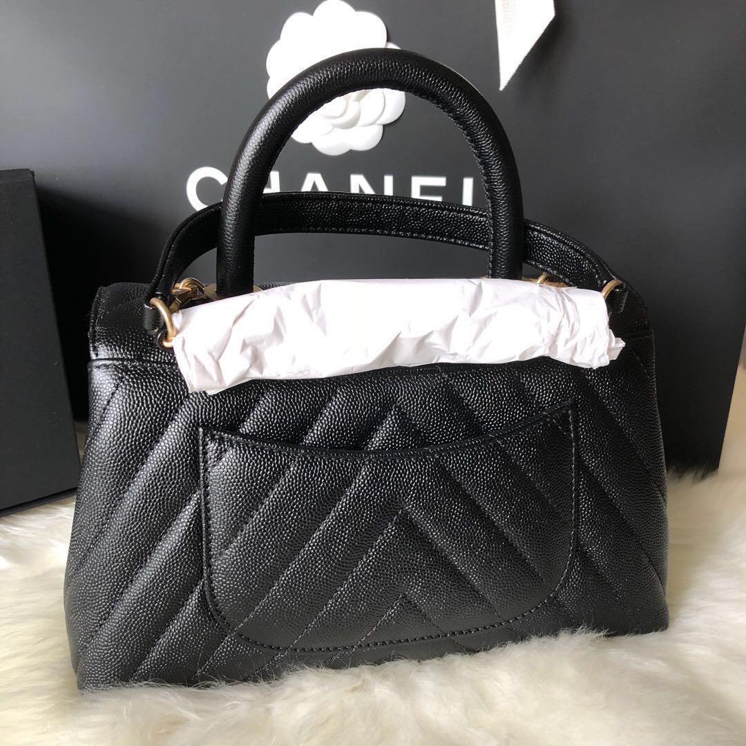 Chanel Chevron Mini Rectangular Flap Black Caviar Gold Hardware – Coco  Approved Studio