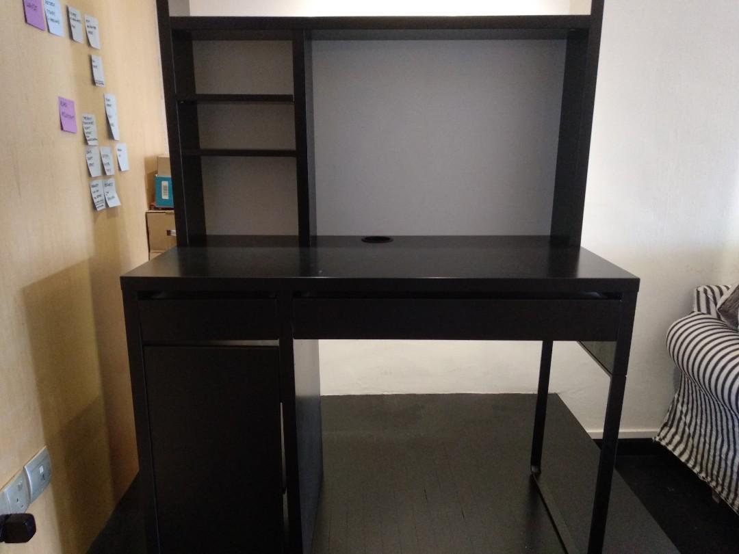 Computer Table And Desk Ikea Micke Workstation In Black Brown