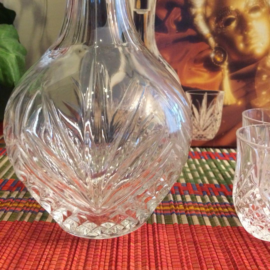 Cristal Darques Masquerade 24 Lead Crystal Wine Glasses Decanter Set Furniture And Home Living 