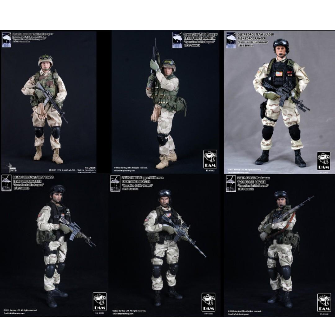 Damtoys Task Force Ranger Black Hawk Down Set Of Six 6 1 6 Figures Toys Games Action Figures Collectibles On Carousell