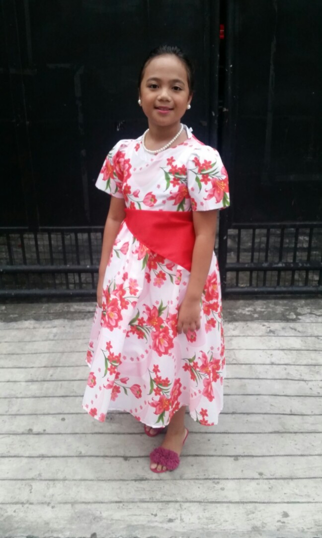 KIDS FILIPINIANA DRESS Floral Patadyong Philippine National ...