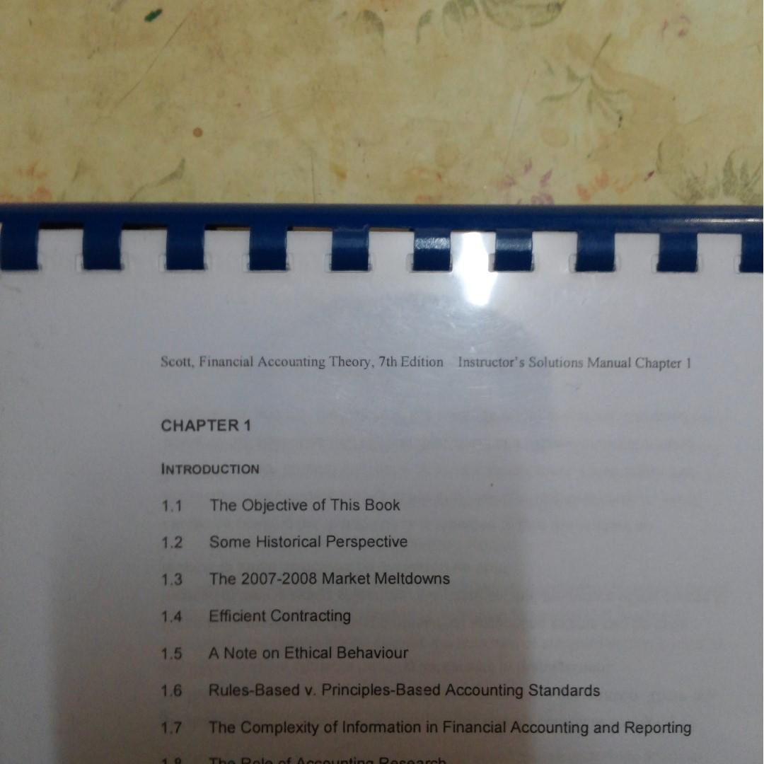 Financial Accounting Theory 7th edition by Scott solution manual ...