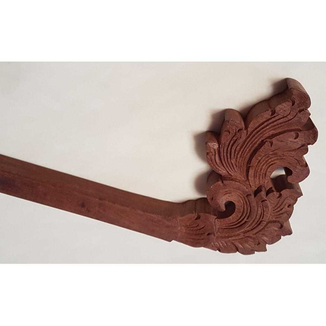 Hand Carved Wooden Wall Ikat hanger), Furniture & Home Living