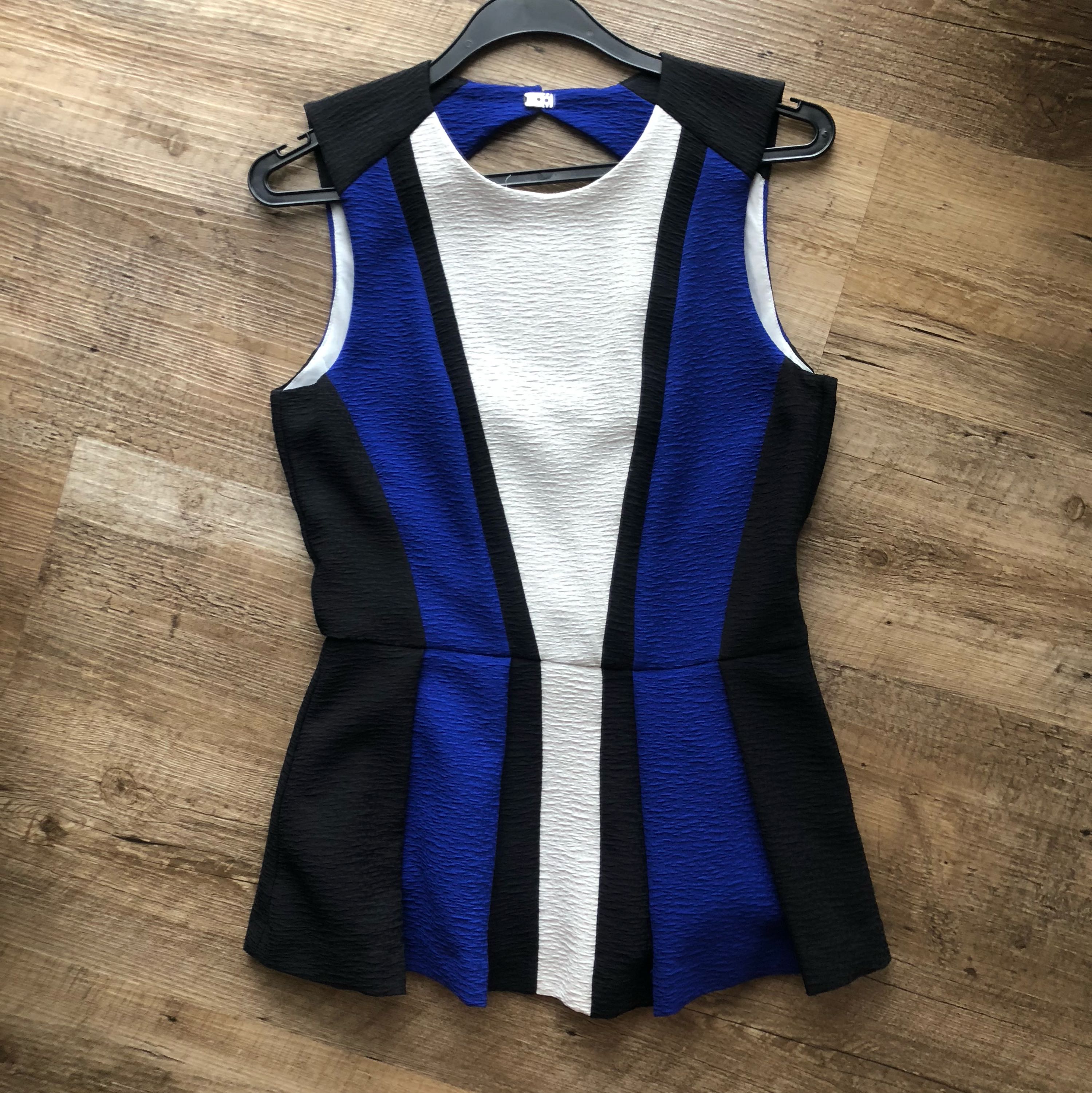 black and white peplum top