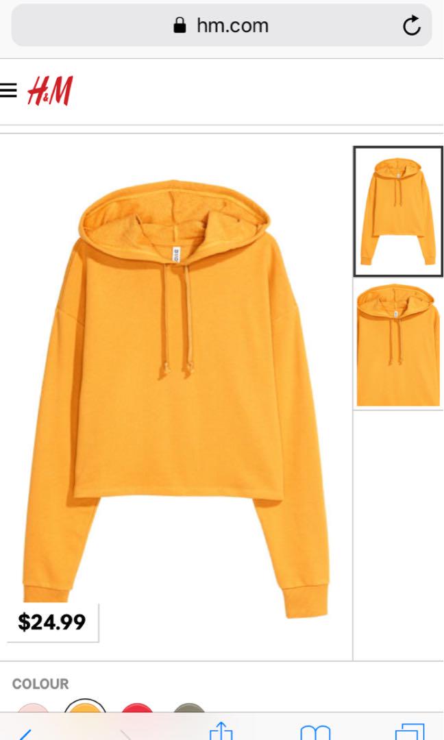 yellow cropped hoodie h\u0026m Shop Clothing 