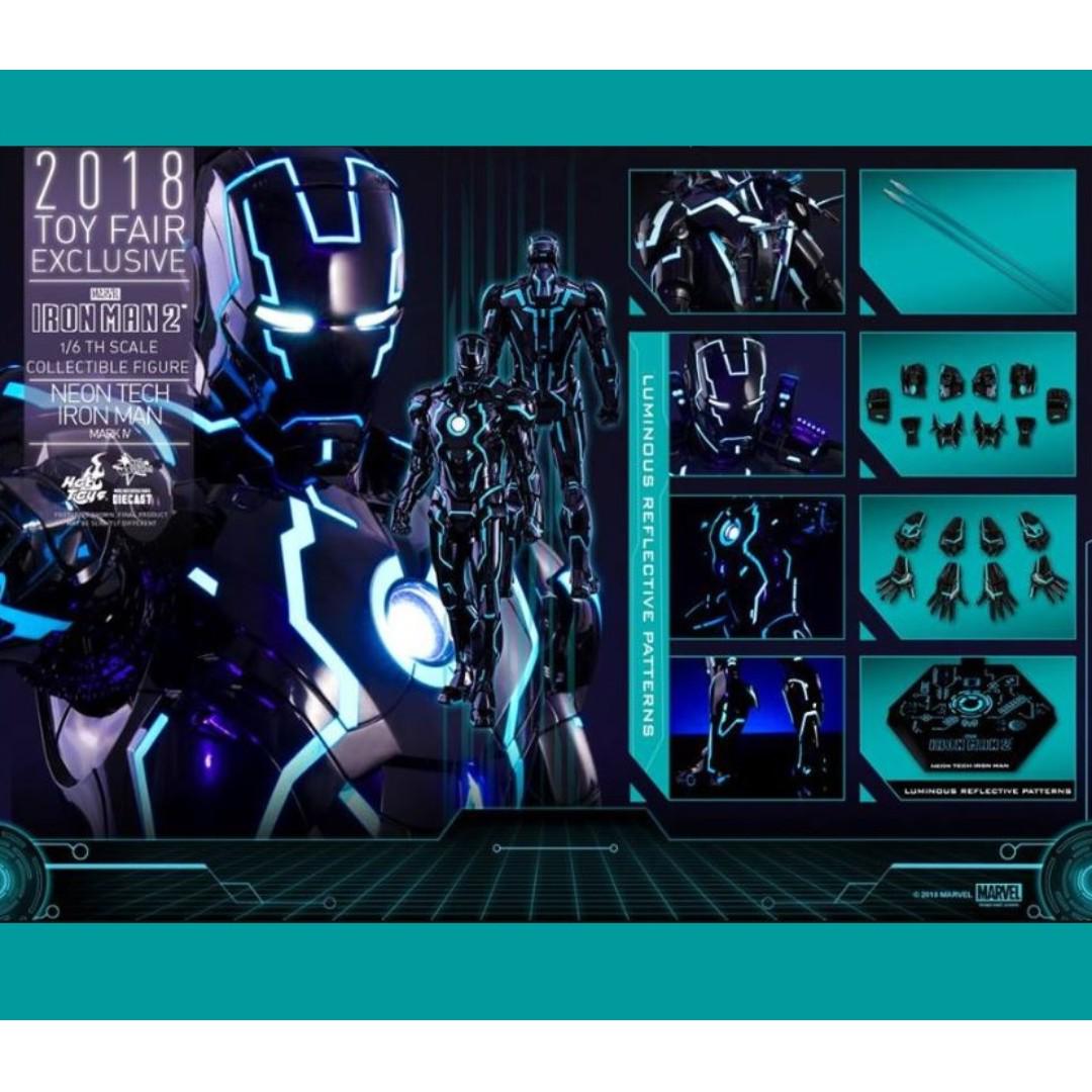 Hottoys MMS485 D24 Diecast Neon Tech Ironman Mark IV 4 Carousell