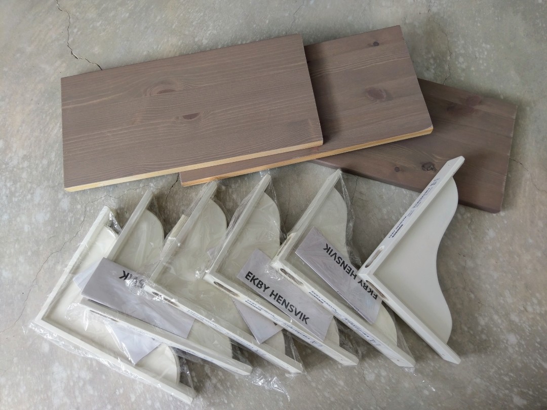Ikea Ekby Hemnes Shelves Ekby Hensvik Brackets Furniture Shelves Drawers On Carousell