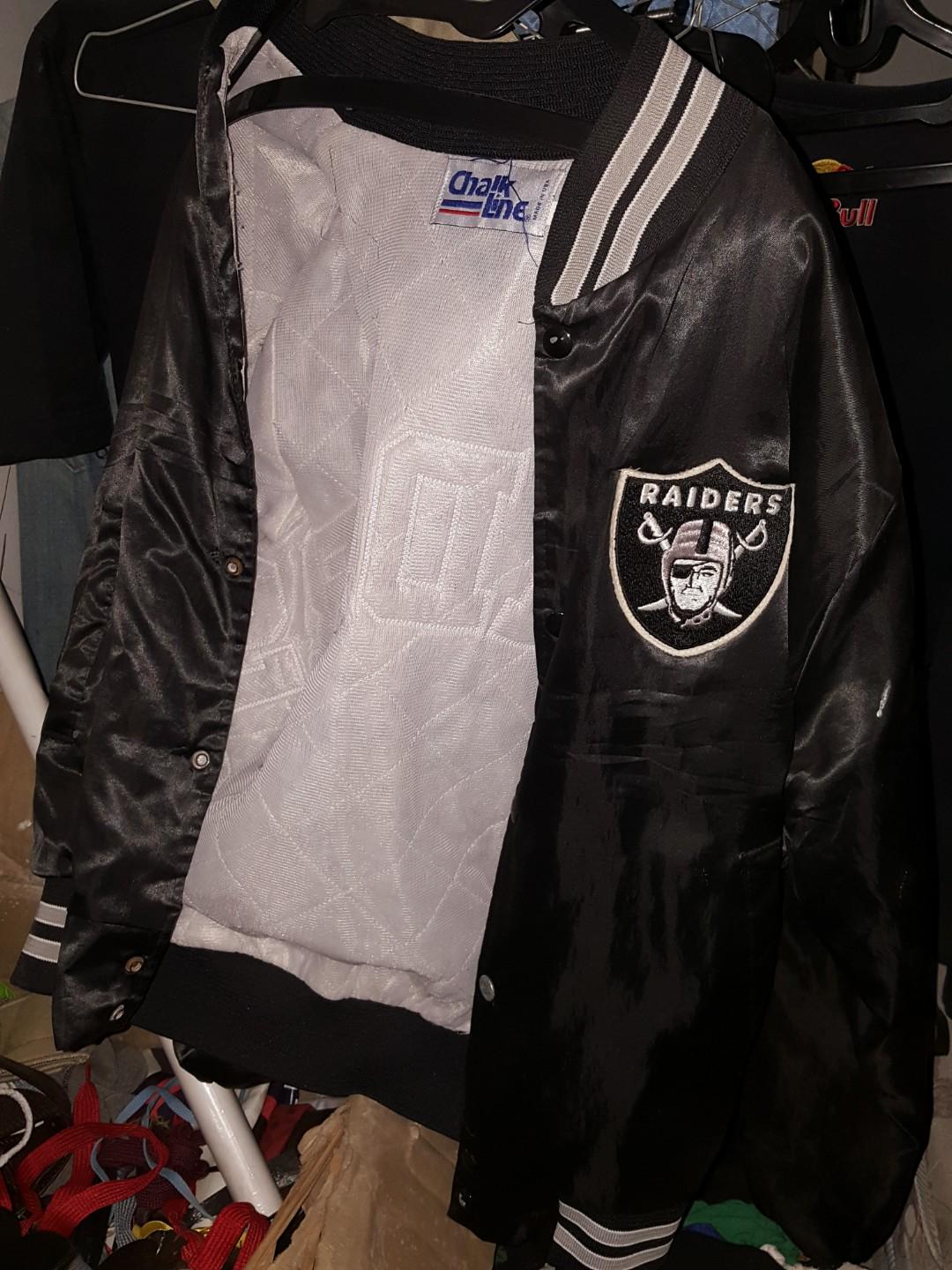 Jual Jacket Nfl Raiders Kondisi 90 Size Medium Legiys Fesyen Pria Pakaian Baju Luaran Di Carousell
