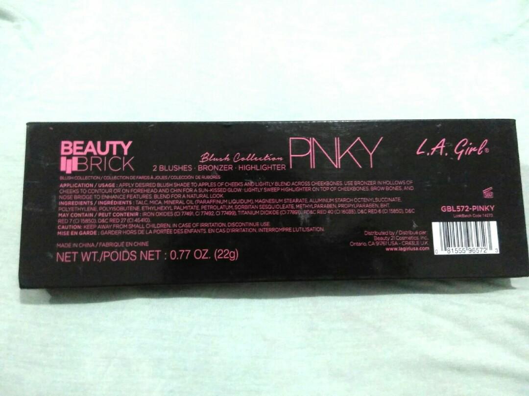 LA GIRL Beauty Brick Blush Collection – Pinky Blush-Palette Mit 4 Farben