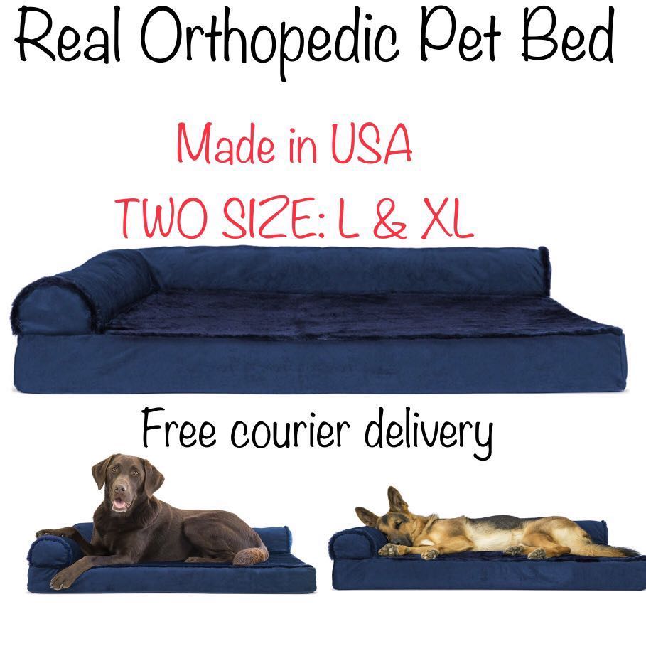 Made In Usa Furhaven Deluxe Orthopedic Chaise Dog Couch Pet Bed