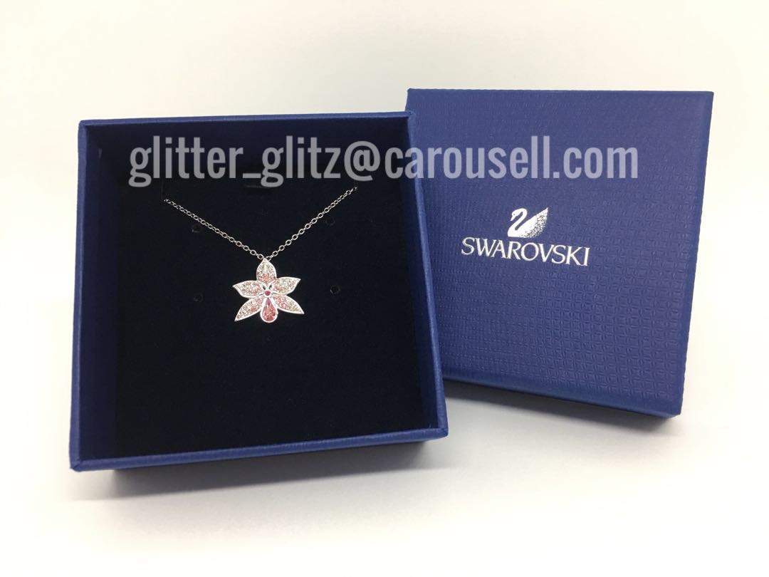 New Genuine Swarovski Scs Orchid Pendant Necklace 1178081