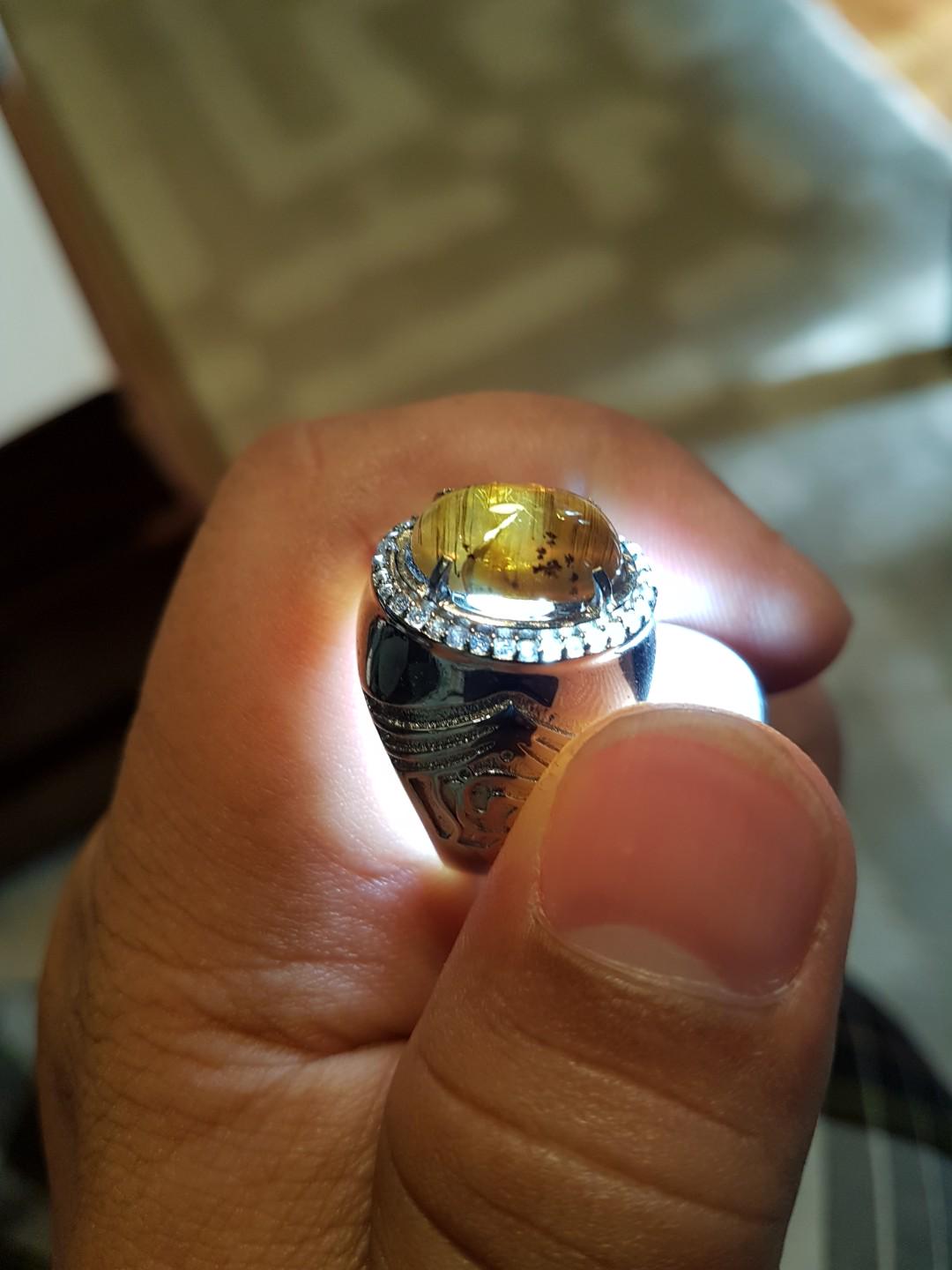 Natural Opal Cat Eye Minor Crack Inside Stone Men S Fashion