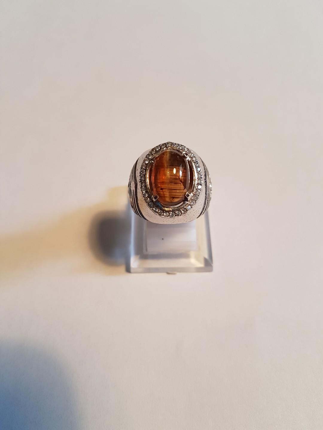Natural Opal Cat Eye Minor Crack Inside Stone Men S Fashion