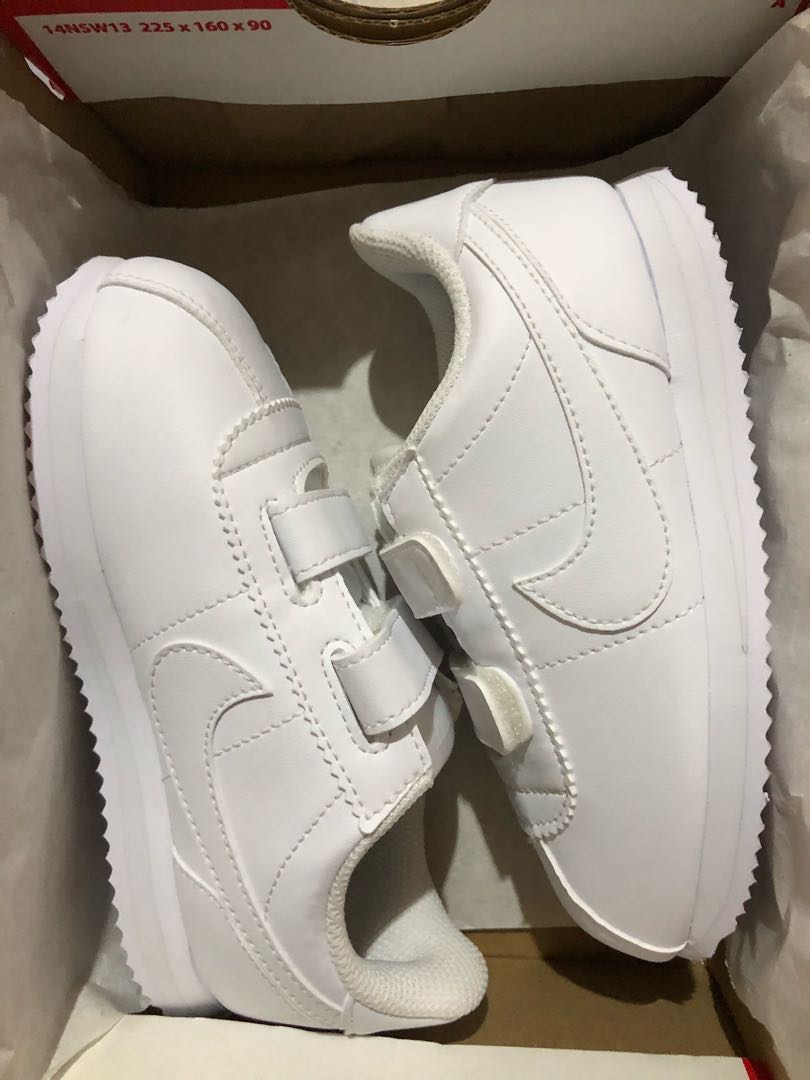 plain white nike cortez