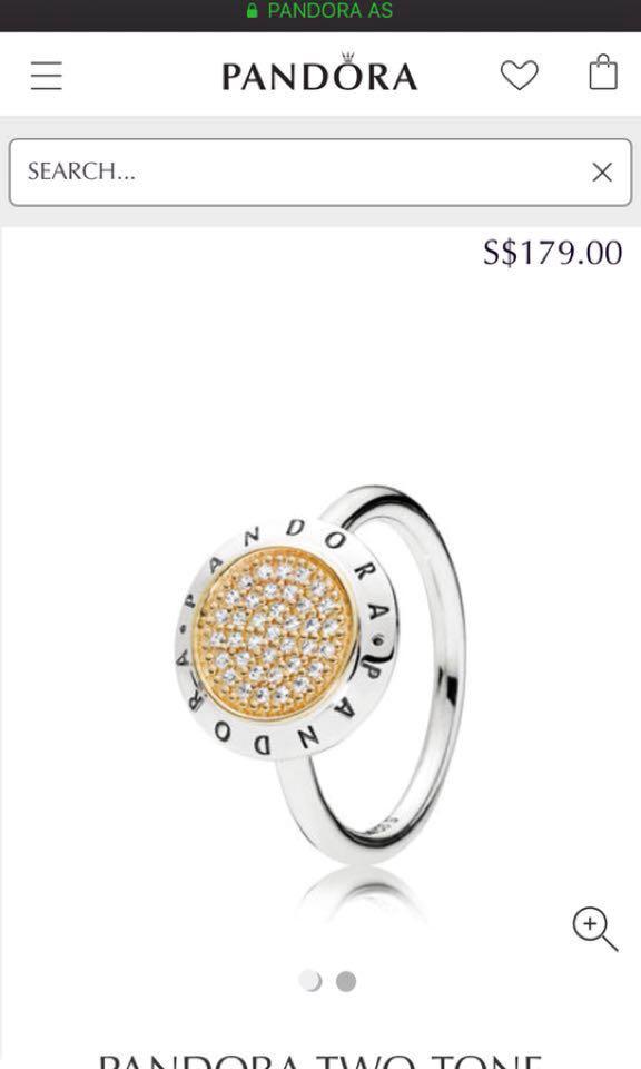 Pandora two tone signature ring Luxury Accessories on Carousell