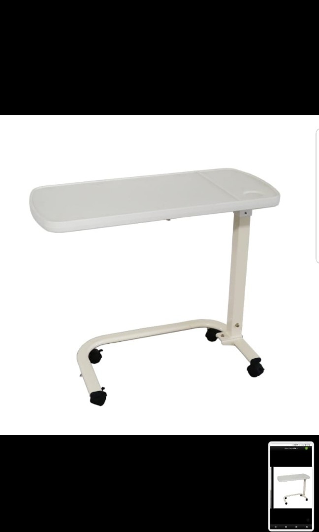 Plastic overbed table, Furniture & Home Living, Furniture, Tables