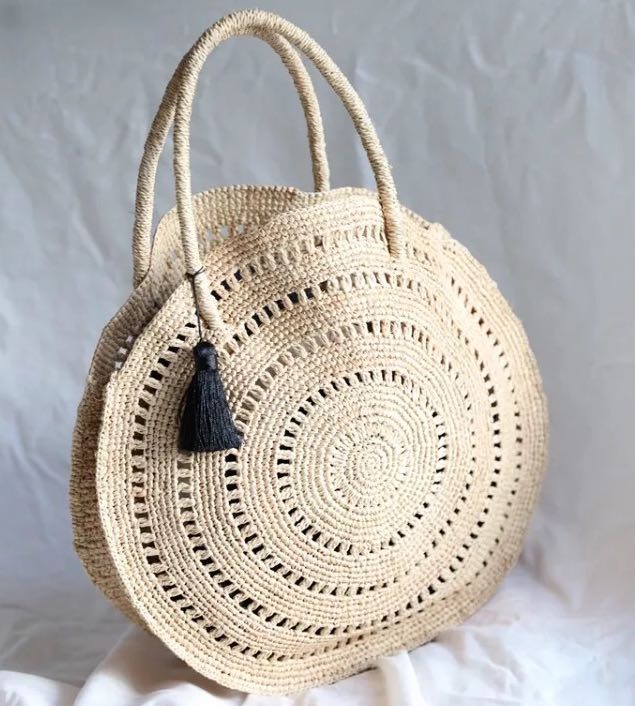Raffia round hotsell bag