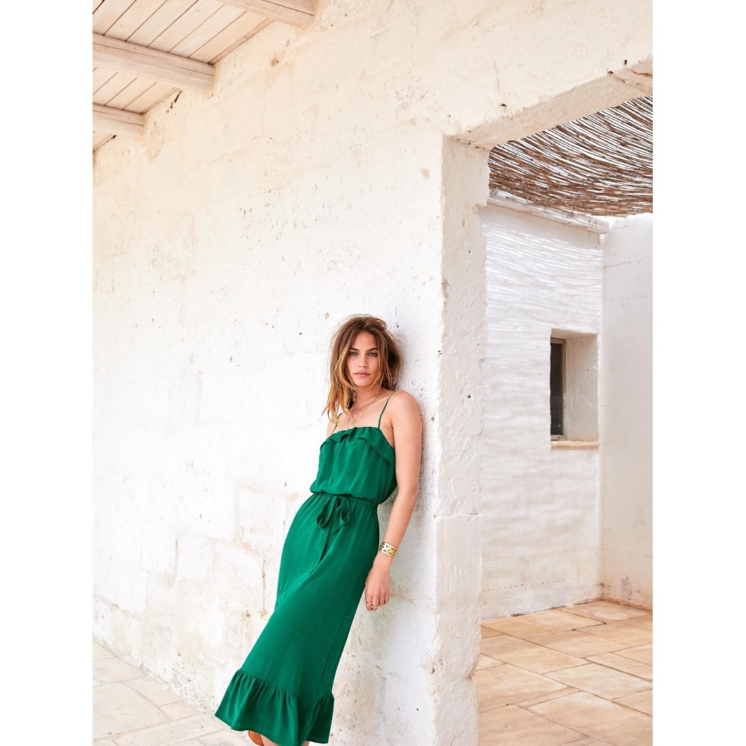 green silk dress uk