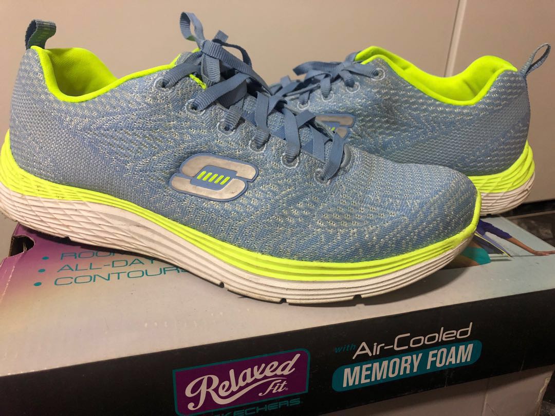 skechers air cooled memory foam trainers