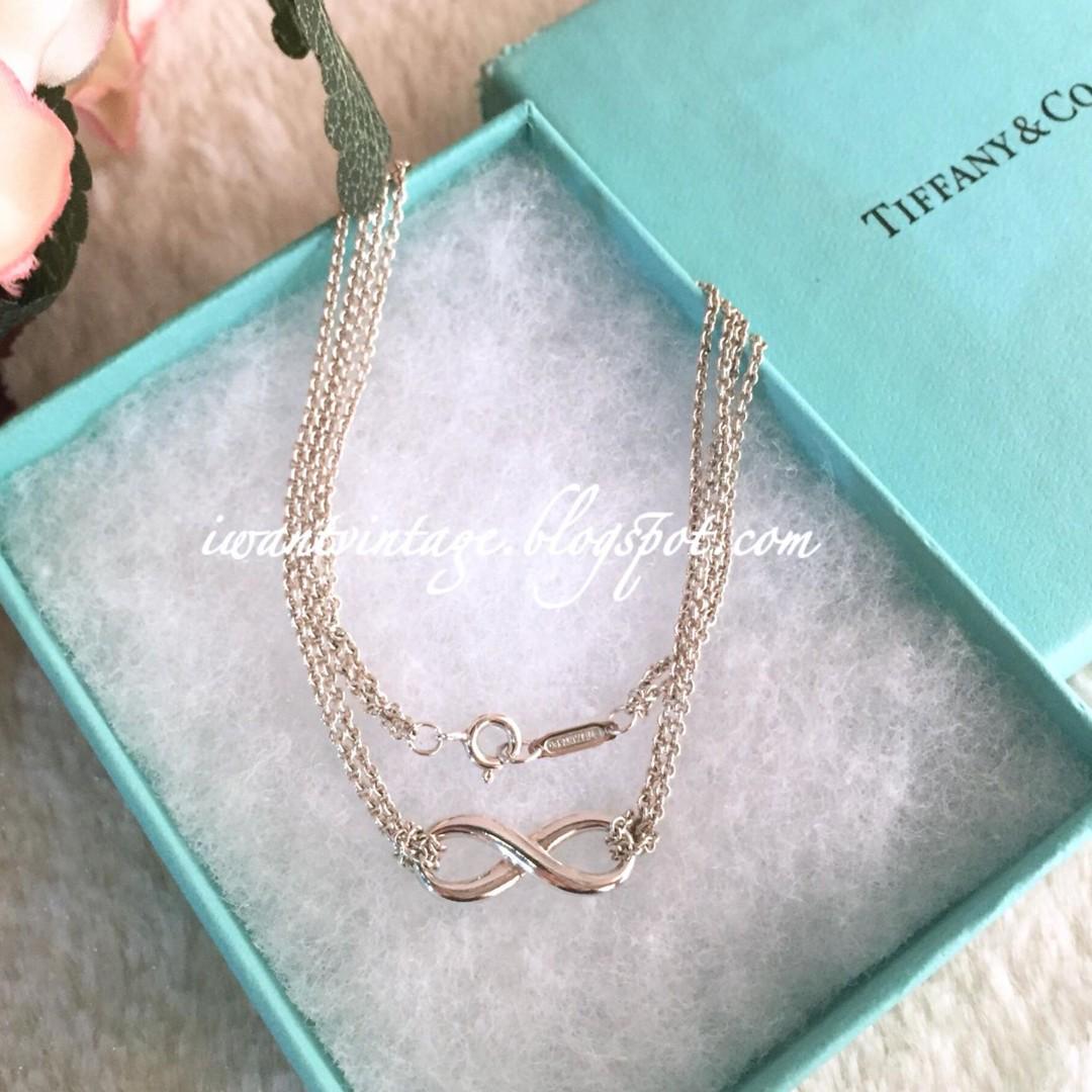 Tiffany double chain infinity necklace clearance