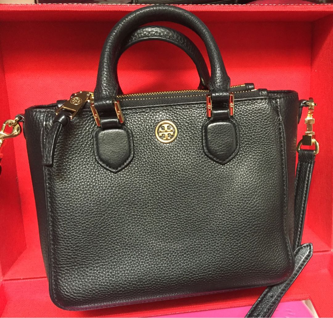 Tory burch robinson shop pebbled square tote