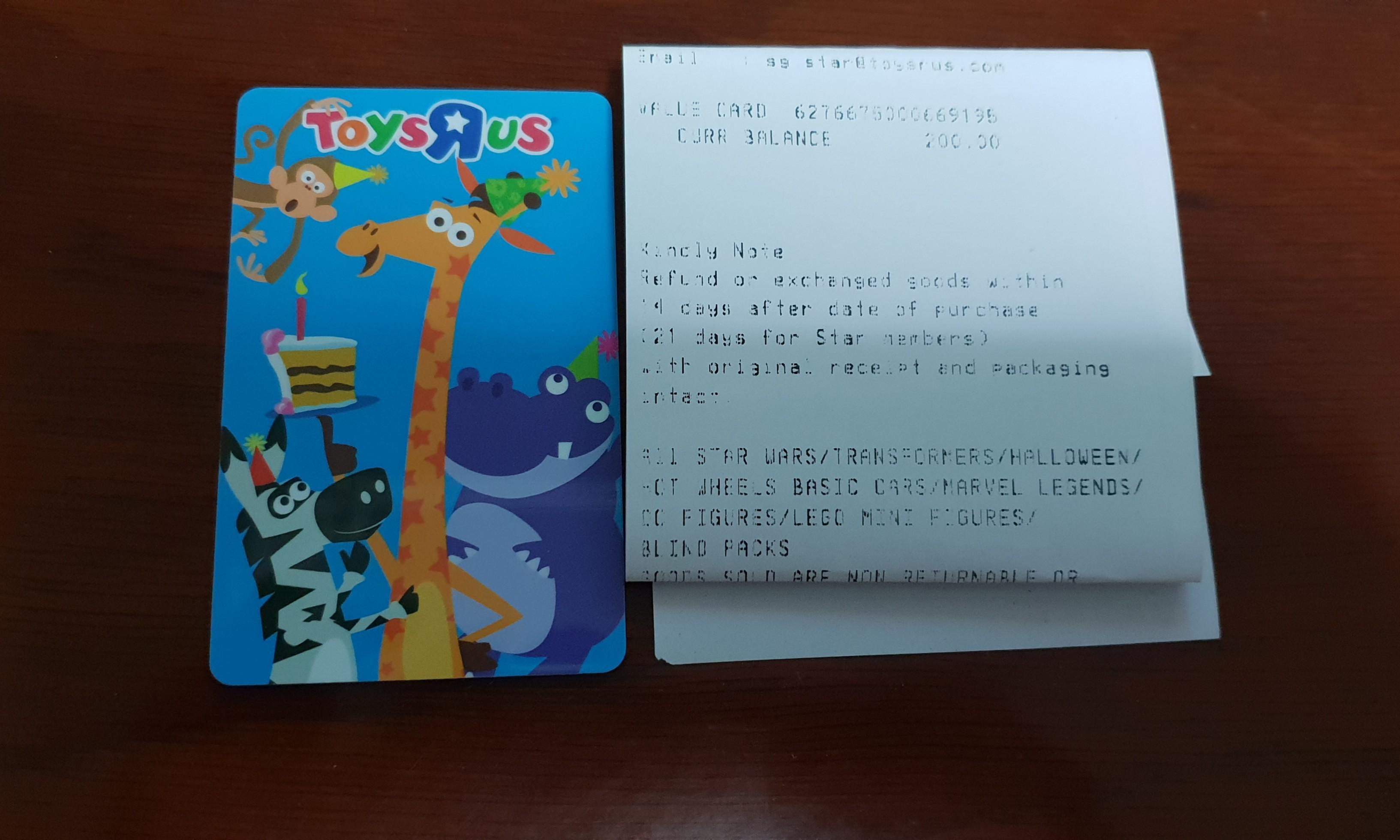 TOYS R US GIFT CARD ($200 stored value), Everything Else on ...