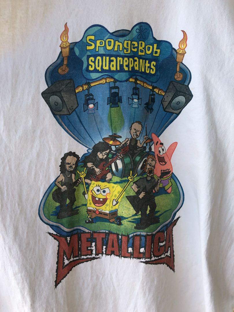 Tshirt Ringer Spongebob Squarepants x Metallica Men s Fashion
