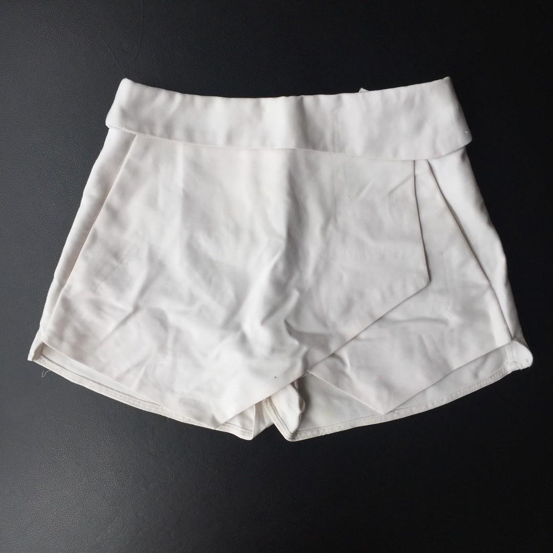 zara white shorts womens